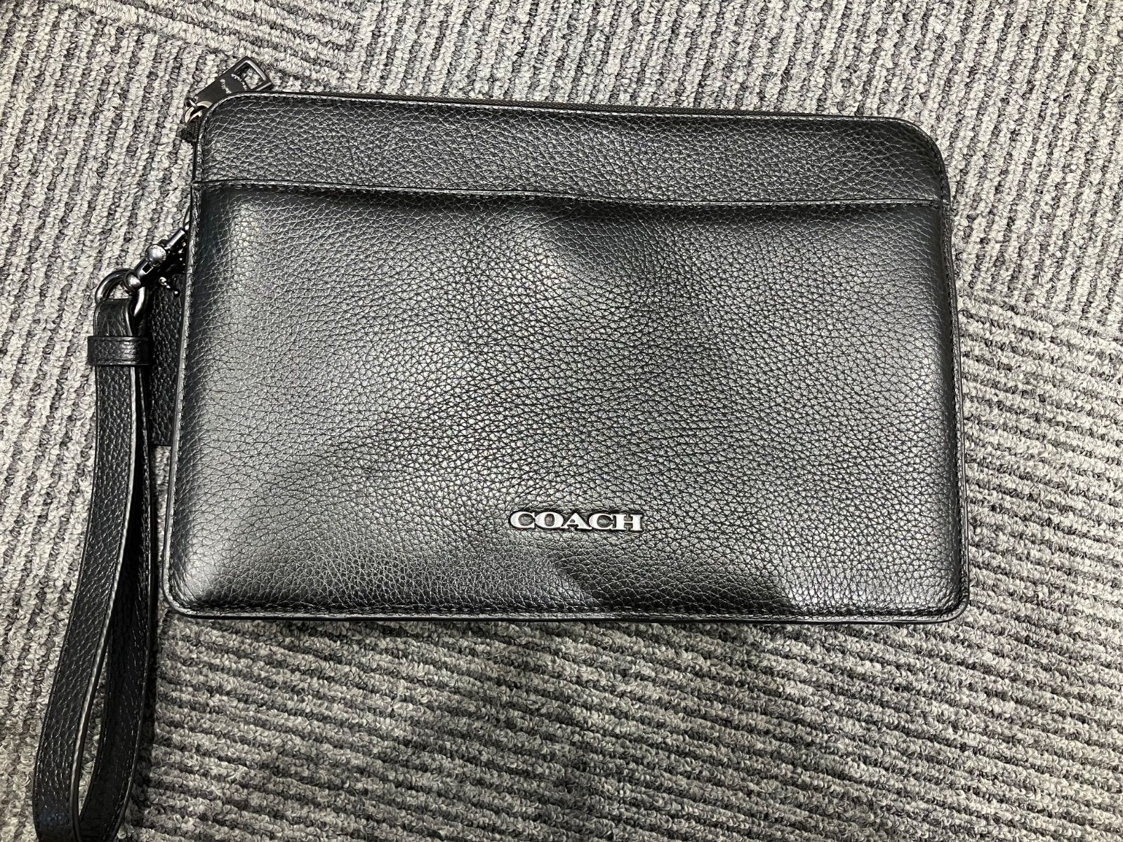 未使用極美品✨️ 【COACH】 黒 本革 レザー クラッチバッグ ジップポーチ