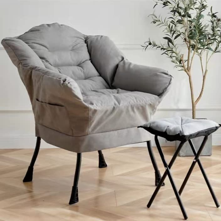 特価商品　一人用ソファーソファ カウチ 一人掛けソファー リクライニング オットマン付きソファ グレー