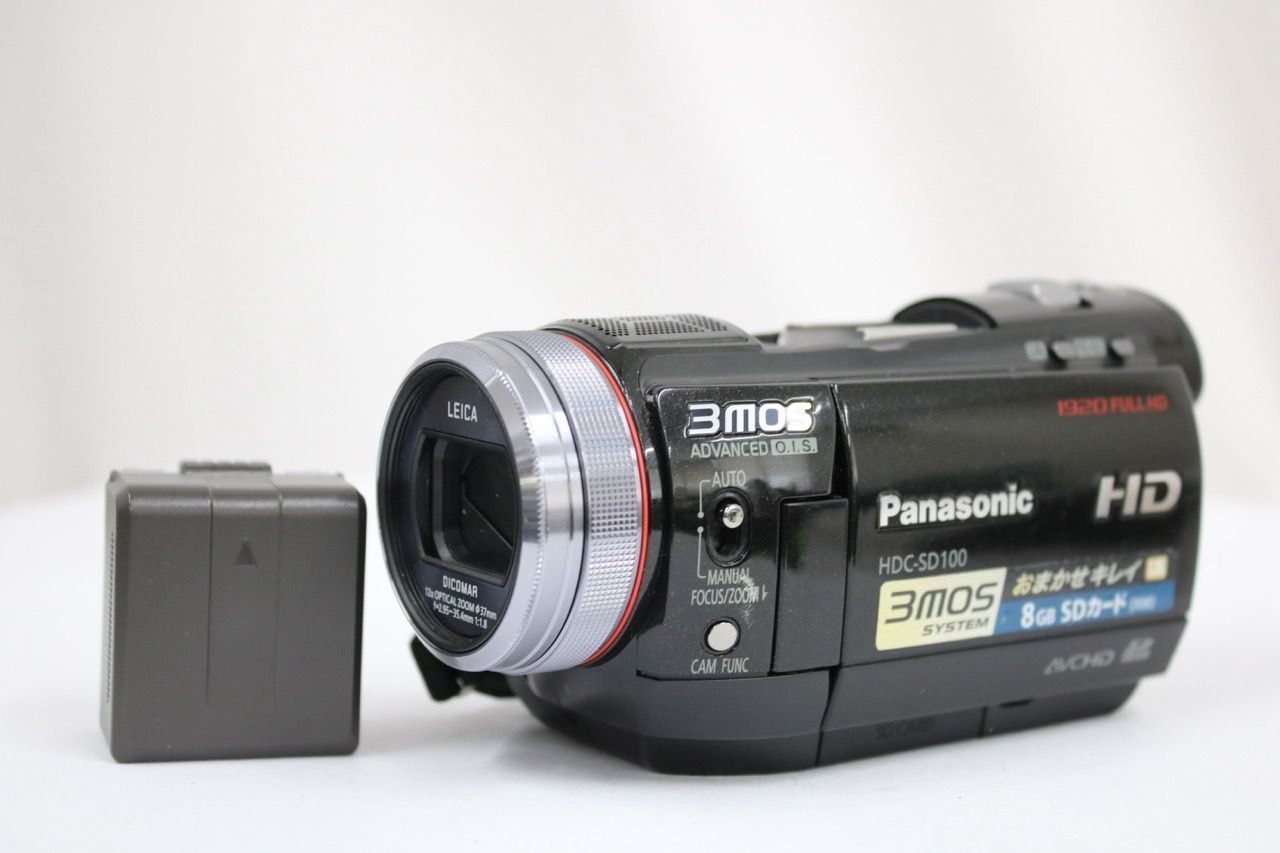 【返品保証】 パナソニック Panasonic HDC-SD100 ブラック 12x バッテリー付き ビデオカメラ e13308