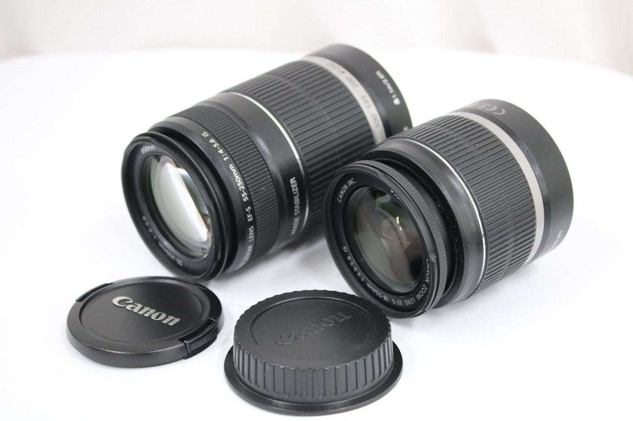 【返品保証】 【2点まとめ売り】キャノン Canon EF-S 55-250mm F4-5.6 18-55mm F3.5-5.6 IS レンズ e13303