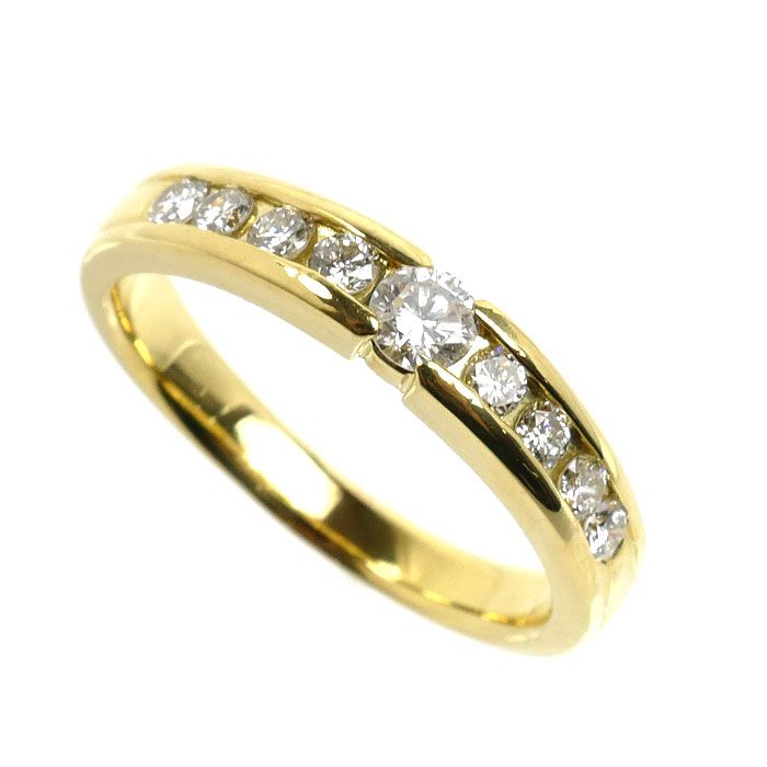 K18YG イエローゴールド リング・指輪 ダイヤモンド0.50ct 13.5号 4.9g レディース 中古