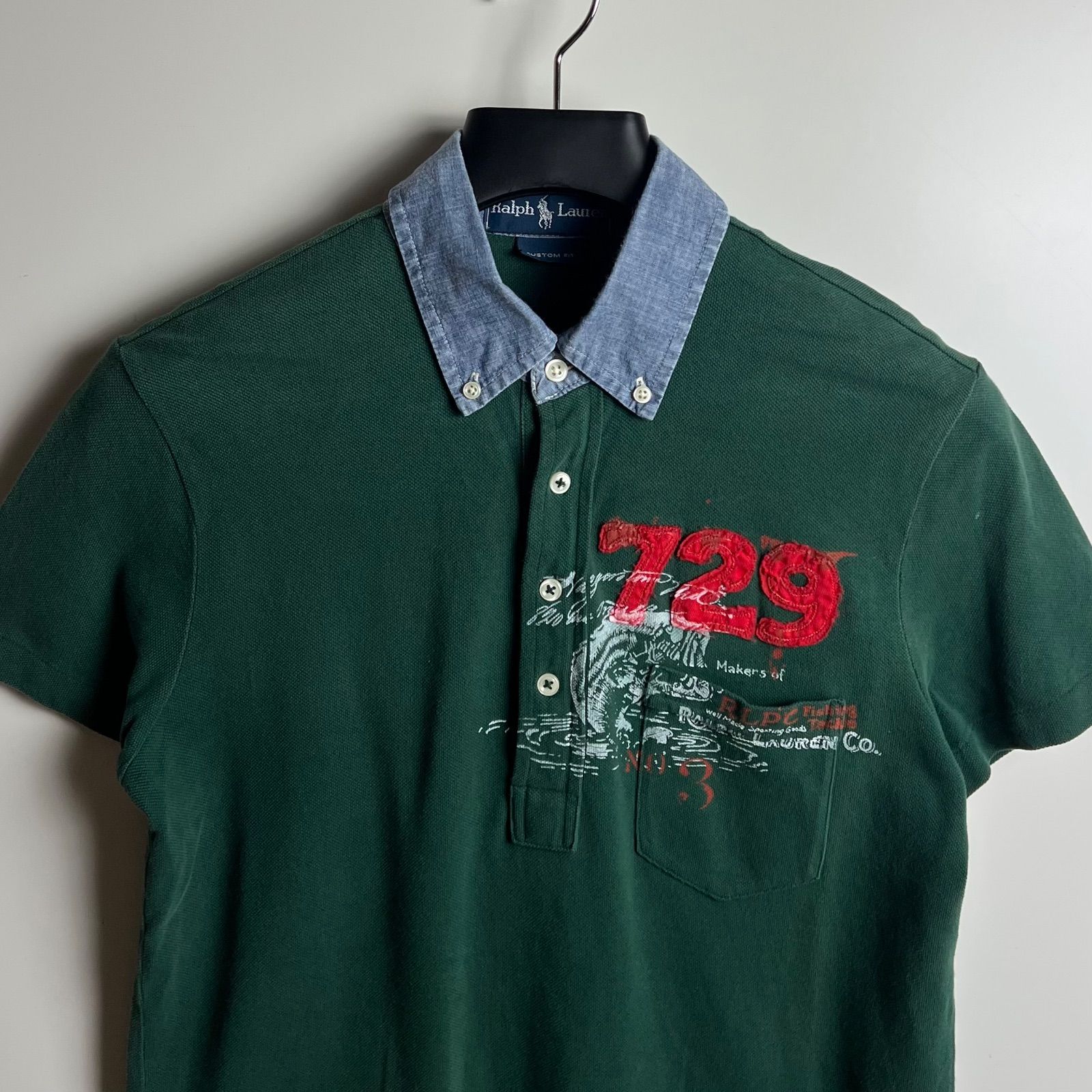 RALPH LAUREN 00s CUSTOM fit 729 polo shirts M ラルフローレン 