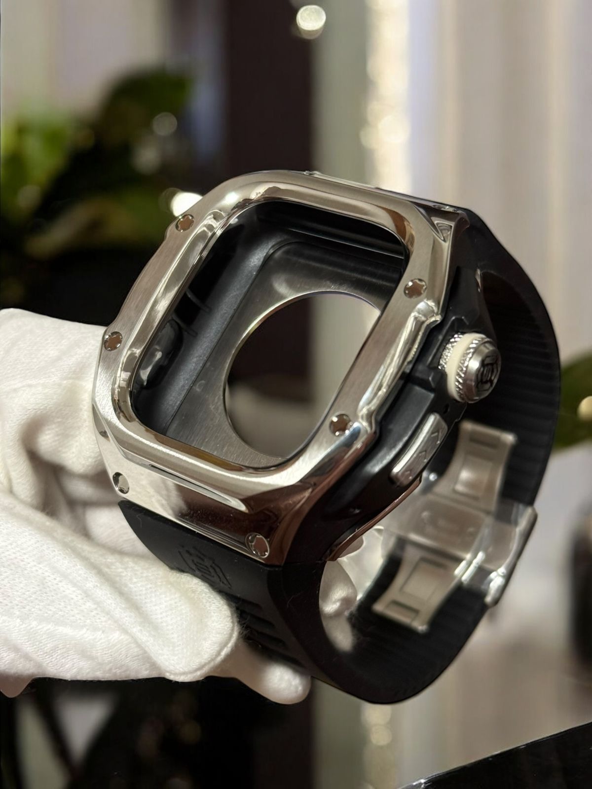 49mm ultra 専用　Apple Watch ステンレスケース　カバー　ウルトラ アップルウォッチ用ラバーバンド　ベルト 14