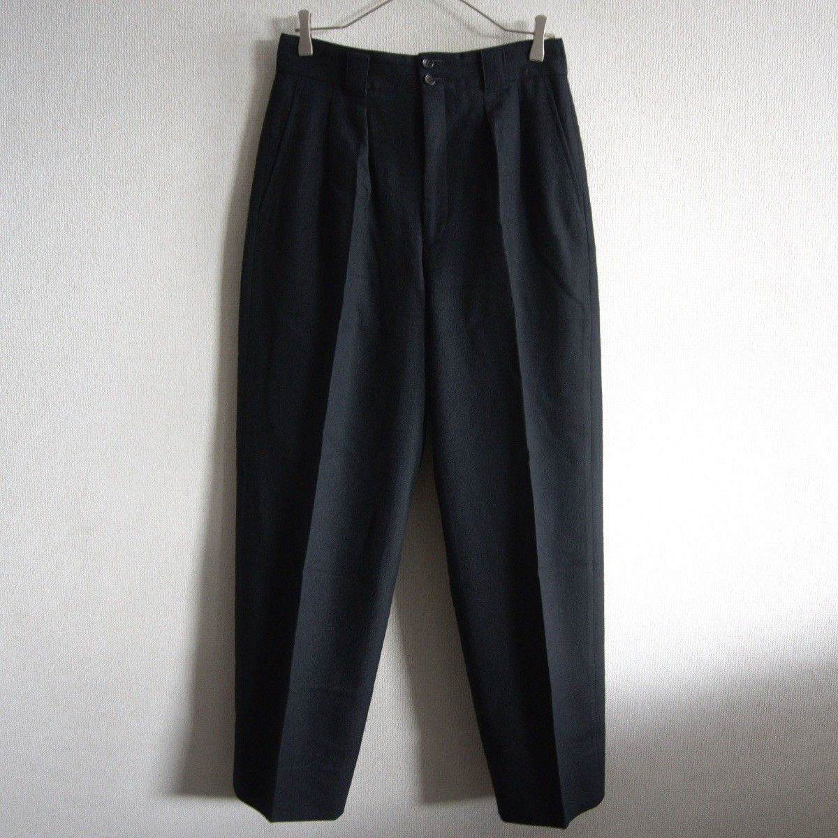 【80S/デカオム】COMME des GARCONS HOMME 【2タック ウール スラックス パンツ】M ブラック ギャルソン オム s2606002