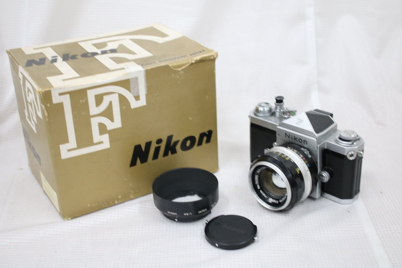 【返品保証】 【シリアル一致元箱付き】 ニコン Nikon F アイレベル + NIkkor-S 50mm F1.4 ボディ レンズセット e13389