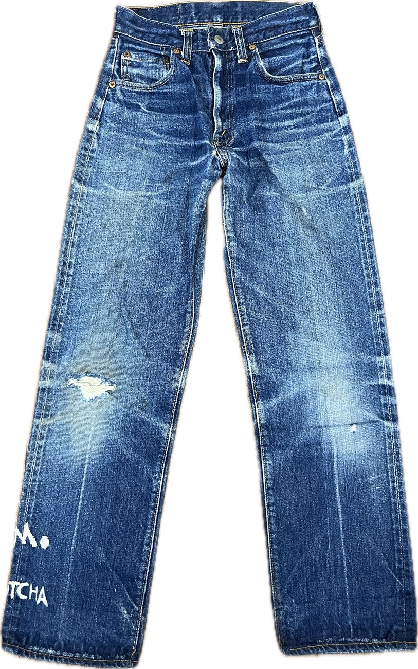 70s Levi's 302-0117 Redline Boy's Denim Pants USA製 / ペイントカスタム