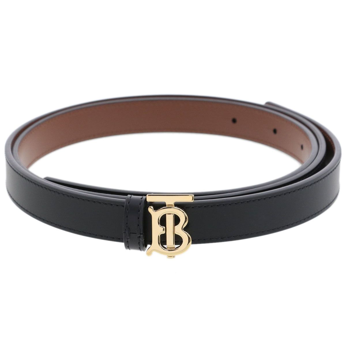 BURBERRY バーバリー TBロゴ リバーシブル ベルト ベルト 8052488 レディース M レザー ブラック ブラウン 中古
