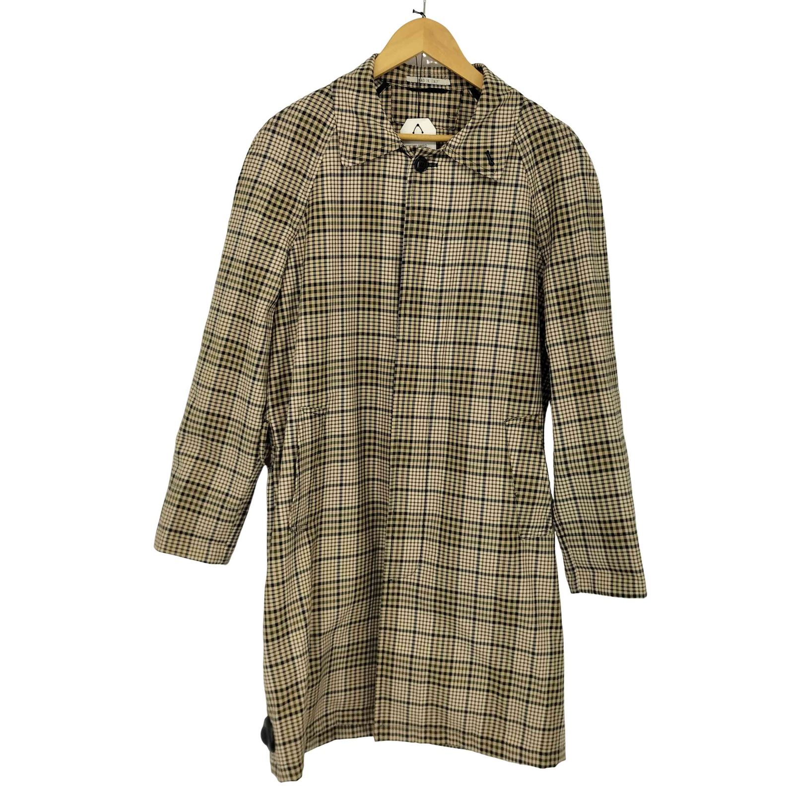 ユーズドフルギ USED古着 palto italia bartolomeo ベルテッド グレンプレイドコート メンズ EUR：46