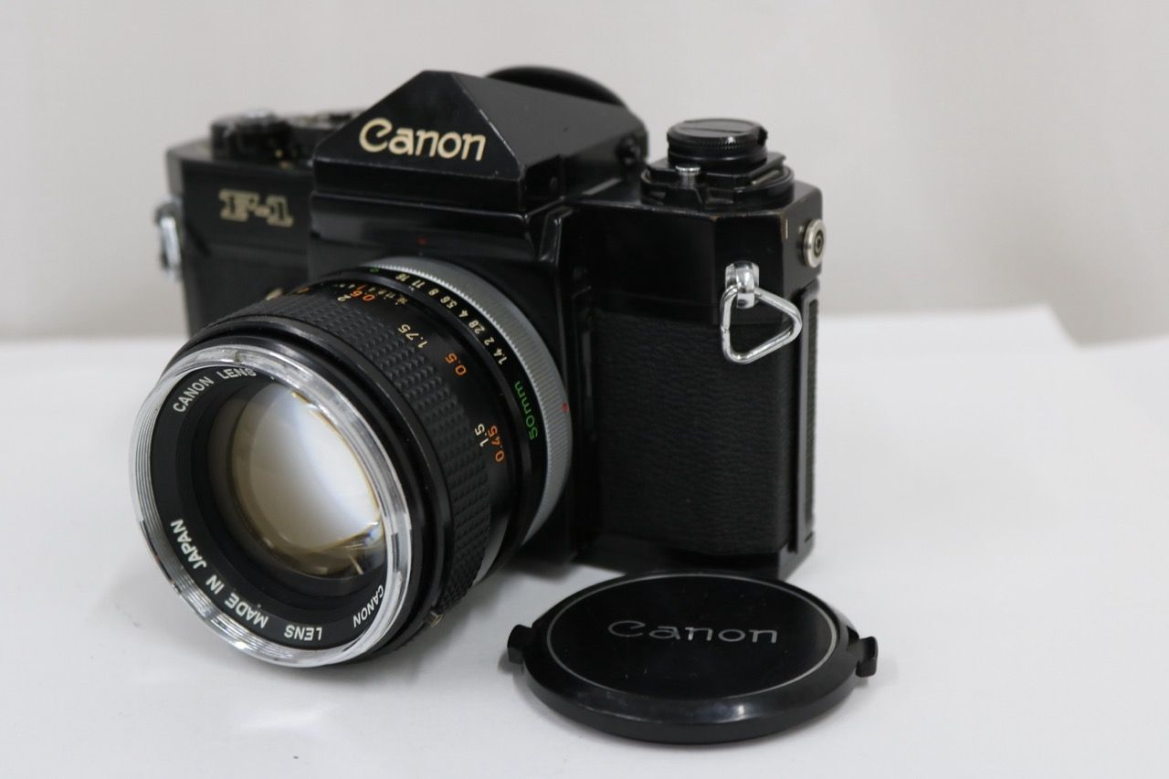 Canon 旧F-1 ブラック FD 50mm F1.4 現状品 返品保証】 キャノン Canon F-1 ブラック FD 50mm F1.4 ボディレンズ
