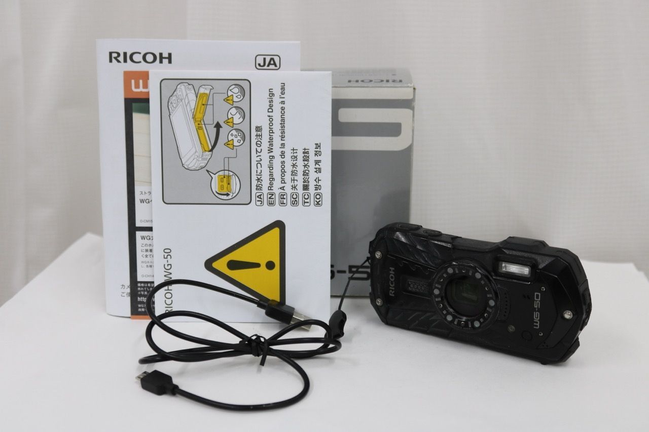 【返品保証】 【元箱付き】リコー Ricoh WG-50 5x バッテリー付き コンパクトデジタルカメラ e13424