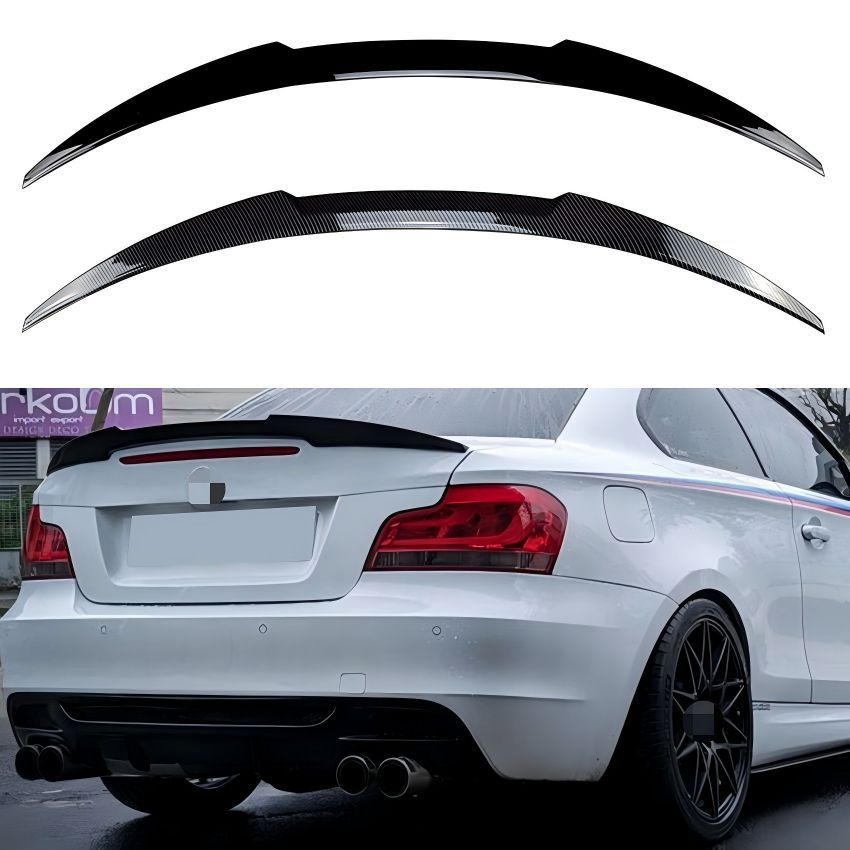 ビーエムダブリュー BMW 1シリーズ 1 Series E82 クーペ Coupe 2005-2011対応 リアスポイラー トランクスポイラー ABS製 ピアノブラック カーボン調 リアまわりを引き締めるスポーティ外装パーツ 上品な存在感 ドレスアップ用