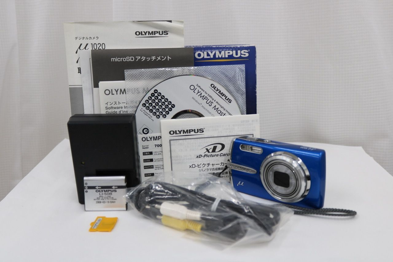 【返品保証】 【元箱付き】オリンパス Olympus μ 1020 AF 7x ブルー 付属品多数 コンパクトデジタルカメラ e13437