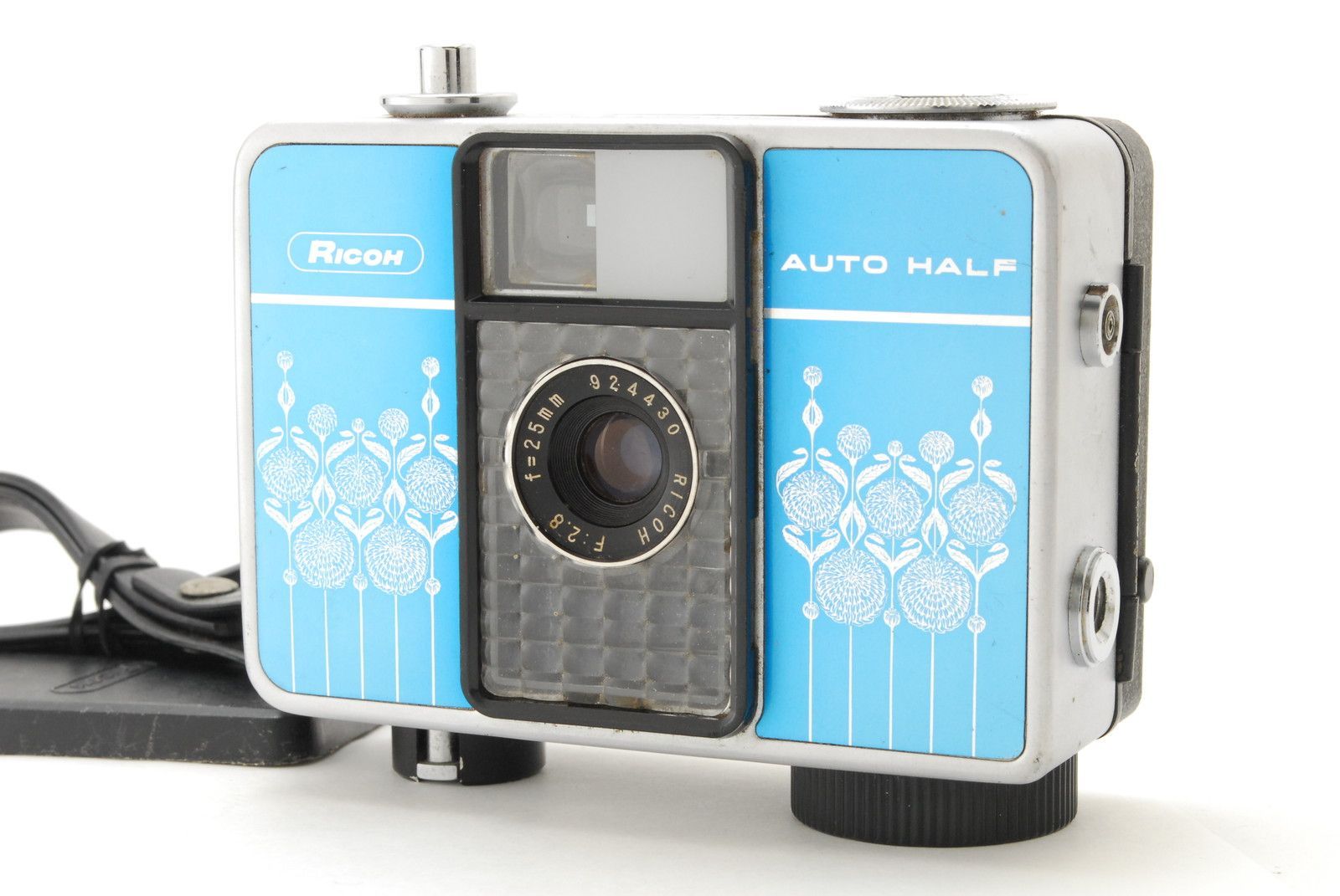 レア メタリックブルー 【良品 保障付 動作確認済】 Ricoh リコー オートハーフ Auto Half E ハーフサイズ 35mm フィルムカメラ #V2846