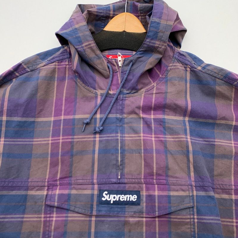 中古品】 SUPREME COTTON UTILITY ANORAK PLAID シュプリーム