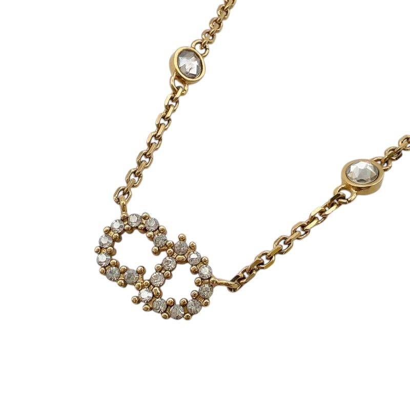 クリスチャン・ディオール Christian Dior Clair D Lune ネックレス ゴールド ラインストーン ジュエリー