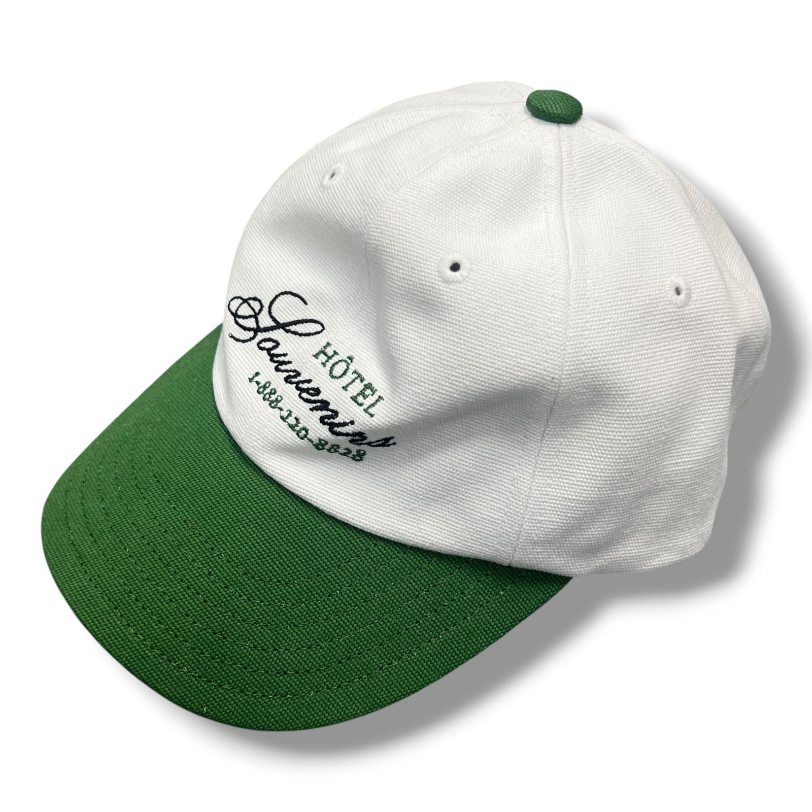 参考上代19,800円 未使用品 A.P.C.×JJJJound Hotel Souvenirs Cap ホテルスーベニアーズキャップ 帽子 野球帽 アーペーセー ジョウンド コラボ ホワイト グリーン