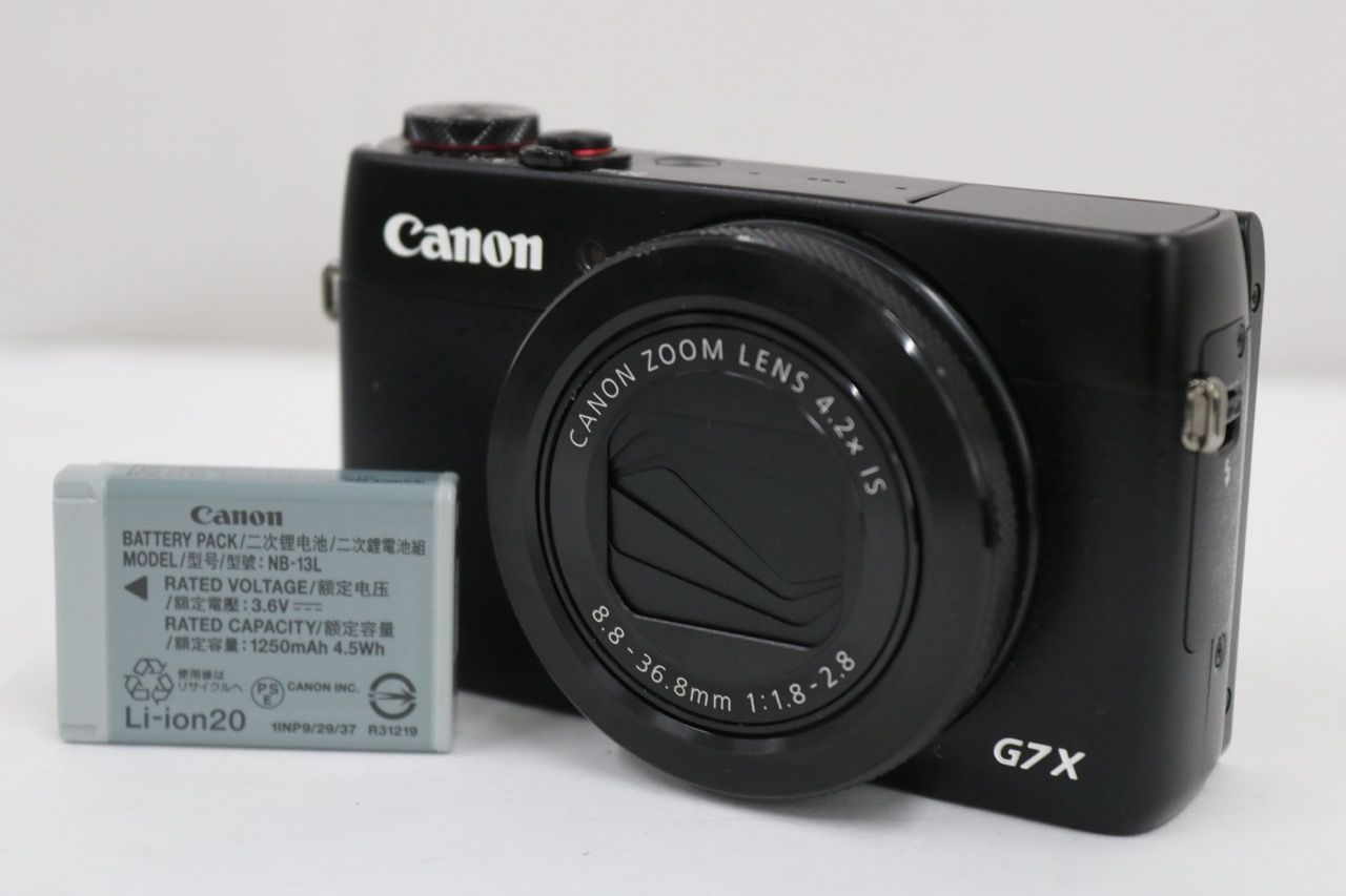 【返品保証】 キャノン Canon Power Shot G7X 4.2x ブラック バッテリー付き コンパクトデジタルカメラ e13457