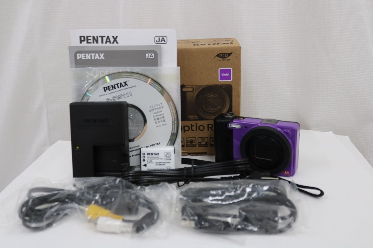【返品保証】 ペンタックス Pentax Optio RZ10 SR 10x ヴァイオレット バッテリー チャージャー付き e13465