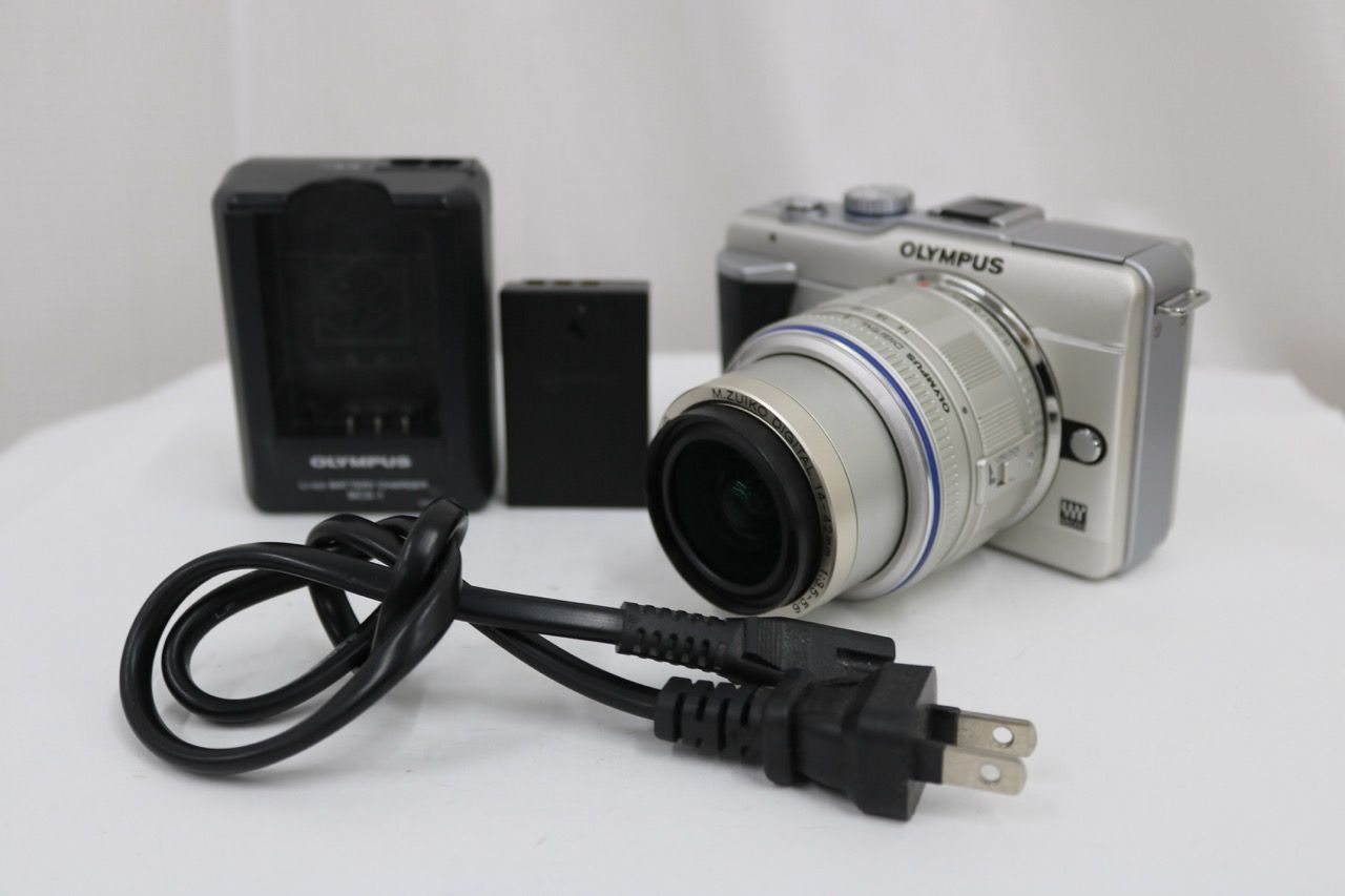 【返品保証】 オリンパス Olympus E-PL1 M.ZUIKO DIGITAL 14-42mm F3.5-5.6 バッテリー チャージャー付き ミラーレス一眼 e13486