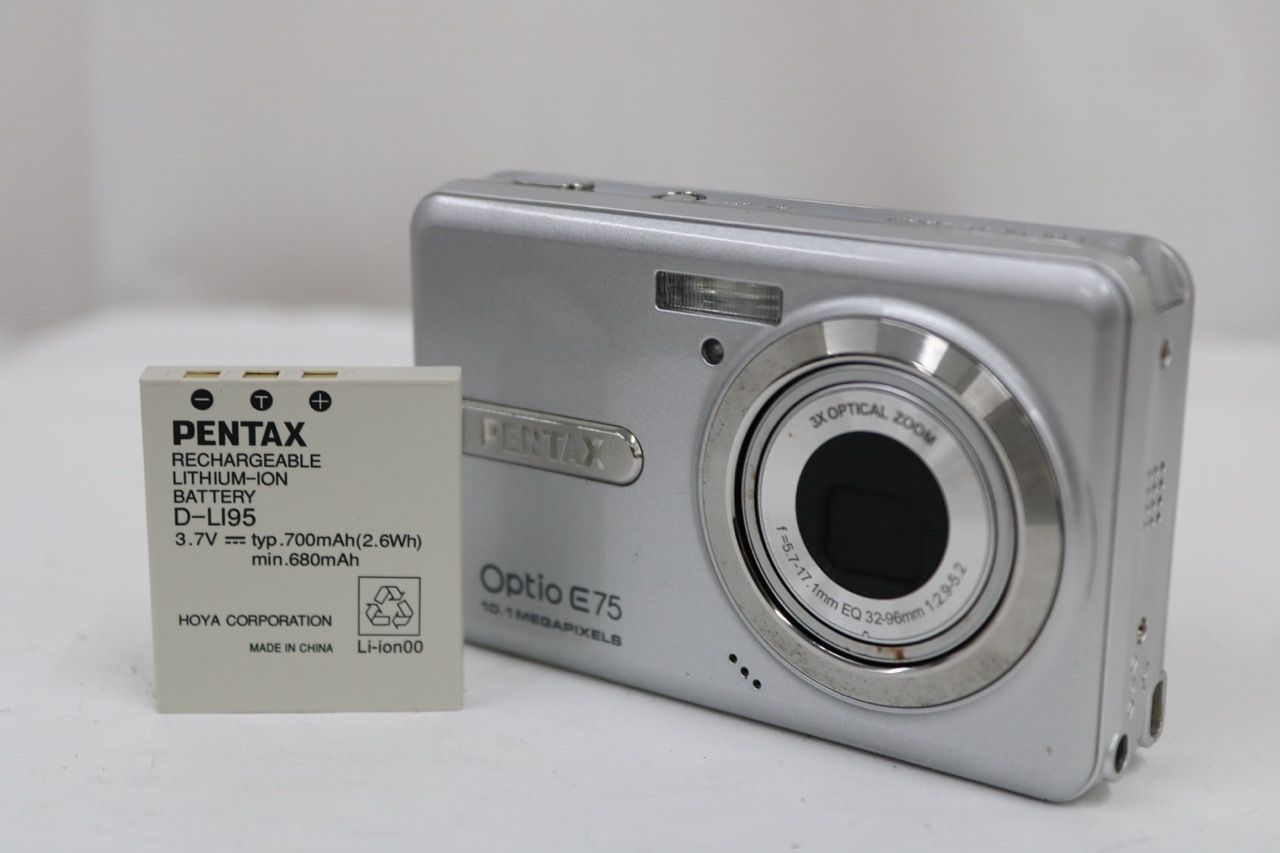 【返品保証】 ペンタックス Pentax Optio E75 3x バッテリー付き コンパクトデジタルカメラ e13489