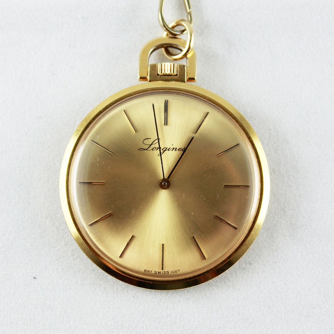 TTS-127 LONGINES Pocket Watch Cal.847 手巻き 懐中時計 ゴールド文字