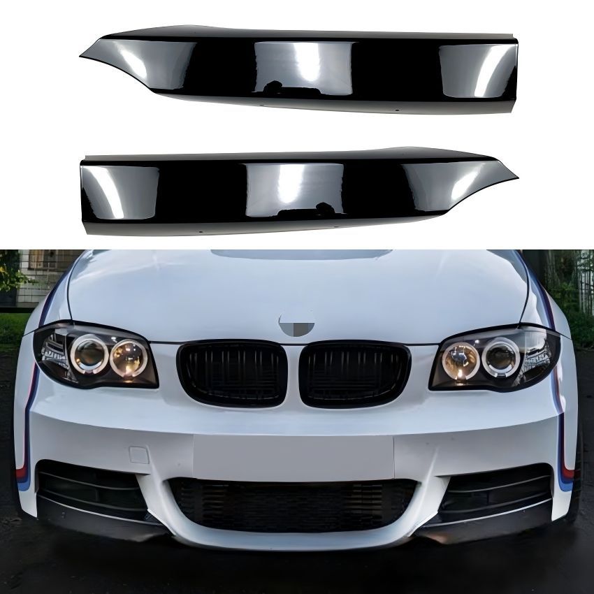BMW 1シリーズ E82 E88 2008-2013 M-Tech対応 フロントリップ コーナーパーツ 前側バンパー用 外装アクセント PP製 両面テープ取付 ピアノブラック カーボン調 フロントまわりを引き締めるスポーティデザイン ドレスアップ用