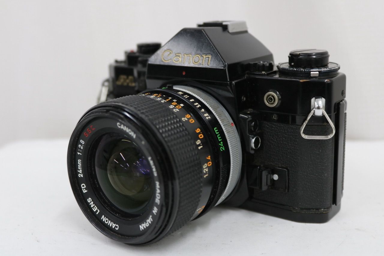 【返品保証】 キャノン Canon A-1 ブラック FD 24mm F2.8 SSC ボディレンズセット e13509