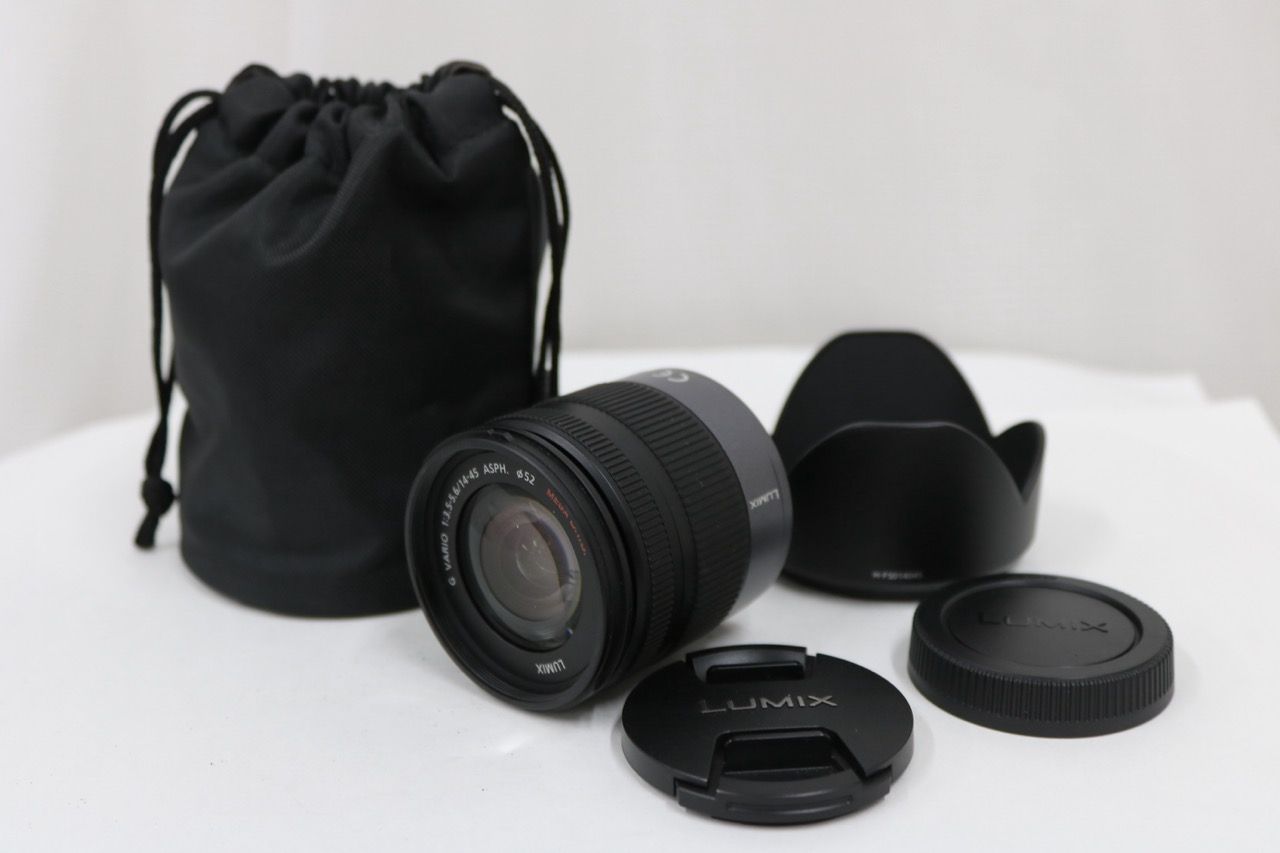 【返品保証】 パナソニック Panasonic LUMIX G VARIO 14-45mm F3.5-5.6 ASPH. 前後キャップ付き レンズ e13551