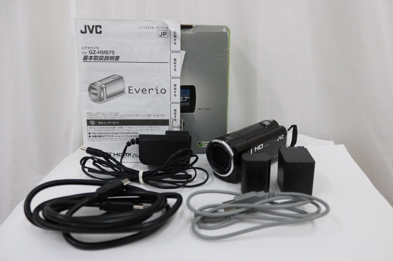 返品保証】 【元箱付き】JVC Everio GZ-HM670-T ブラウン 40x 付属品