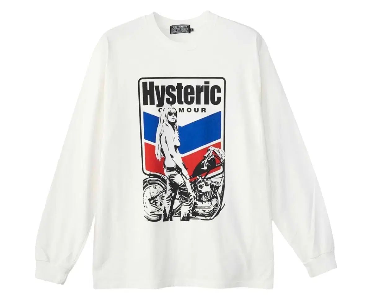 L) HYSTERIC GLAMOUR ヒステリックグラマー ライダースジャケット Girl Tシャツ 白
