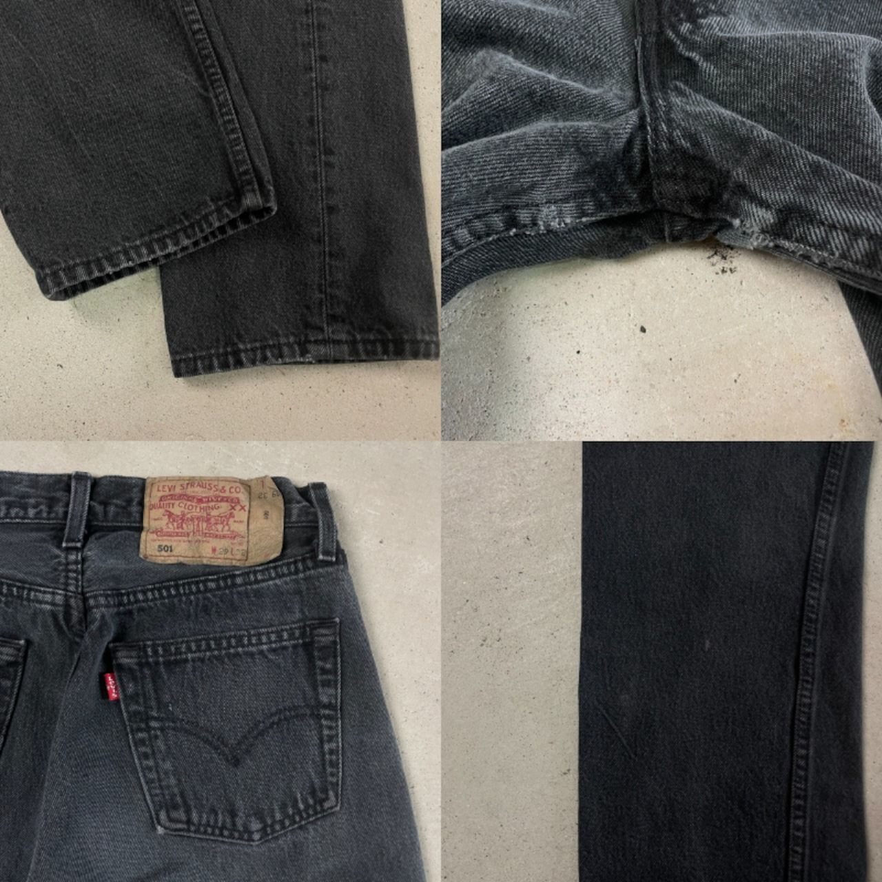 90年代 フランス製 Levi's ユーロリーバイス 501 ブラックデニムパンツ