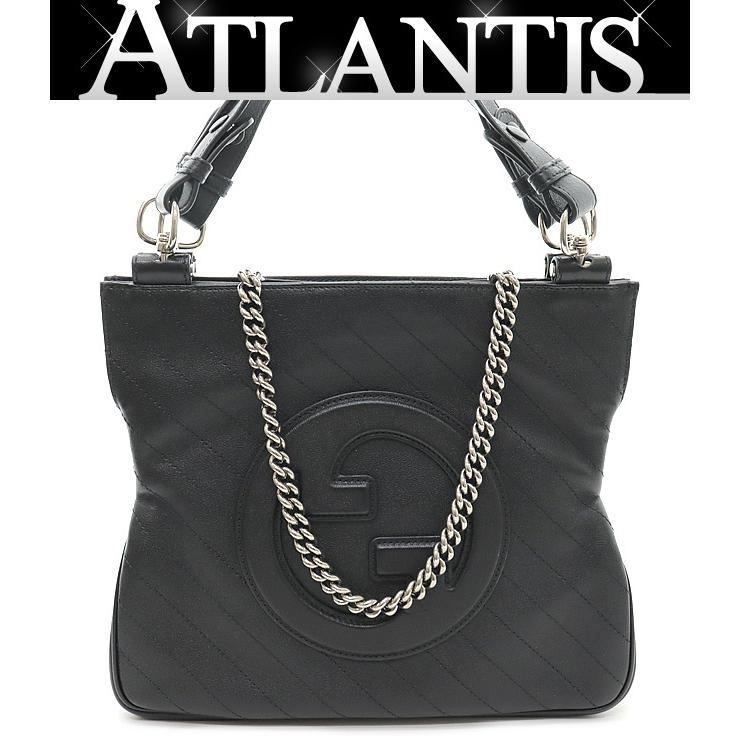 美品 グッチ GUCCI ブロンディスモール トートバッグ 2WAYバッグ 黒 レザー 751518 【75110】