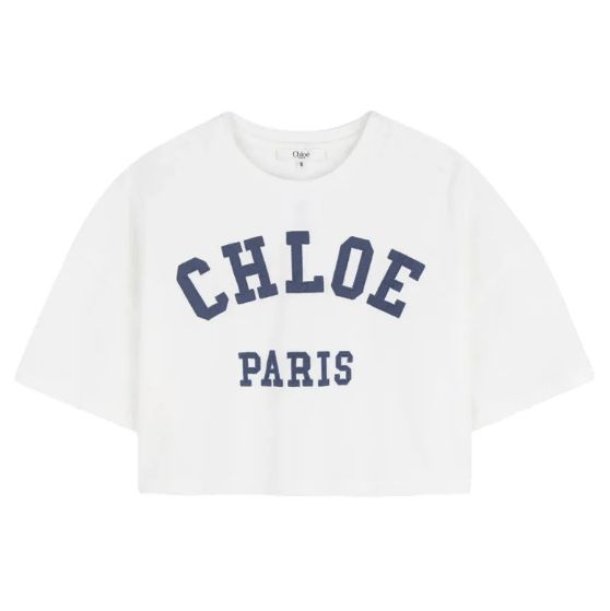 (新品) クロエ キッズ 女の子 半袖Tシャツ 白 特価