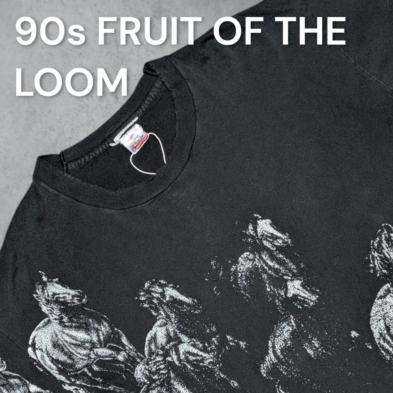 90s FRUIT OF THE LOOM 馬 アニマル大判プリントTシャツ