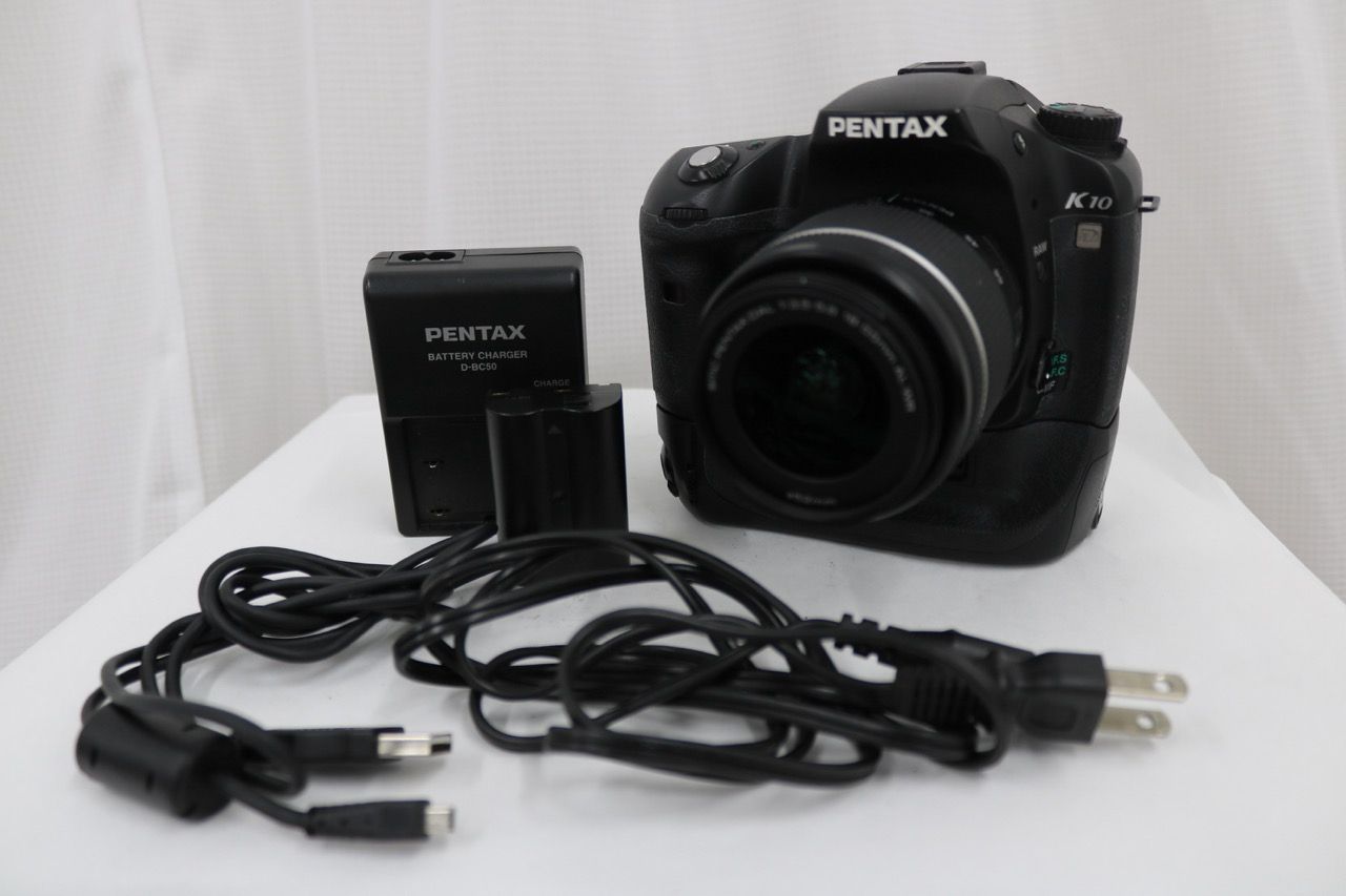 【返品保証】 ペンタックス Pentax K-10 SR smc PENTAX-DAL 18-55mm バッテリーグリップ D-BG2付き e13593