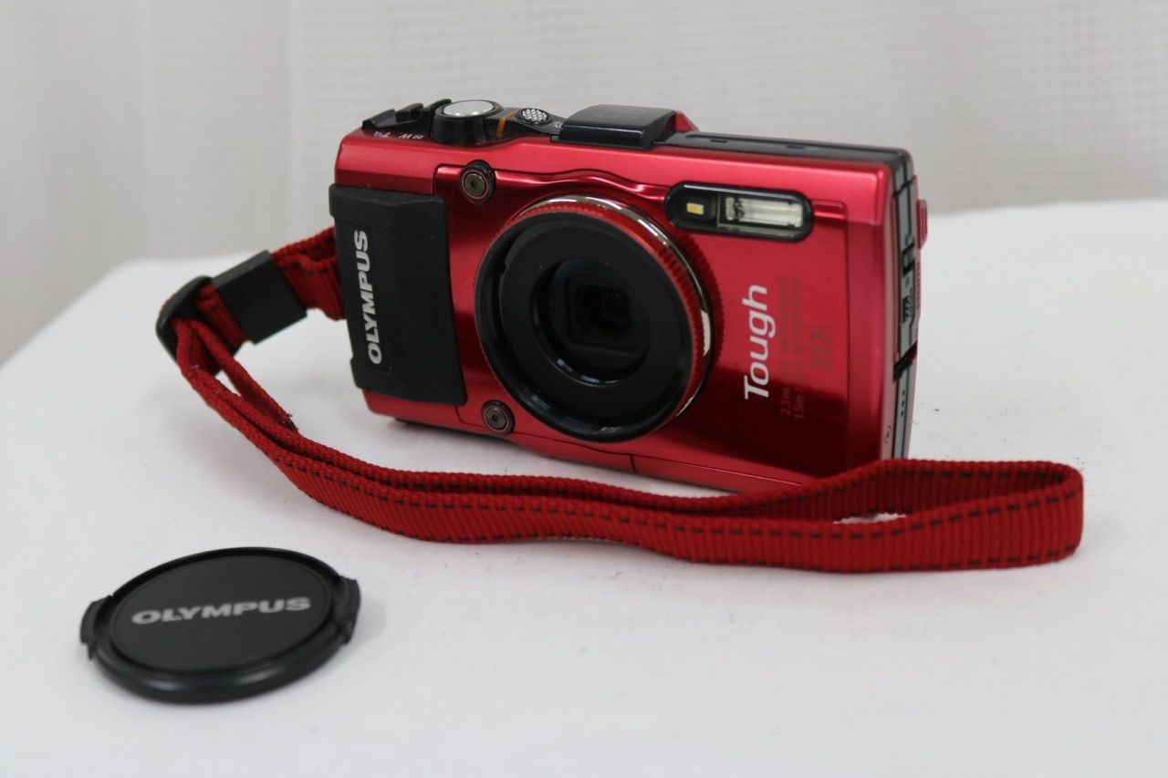 【返品保証】 オリンパス Olympus Tough TG-3 レッド バッテリー付き コンパクトデジタルカメラ e13600