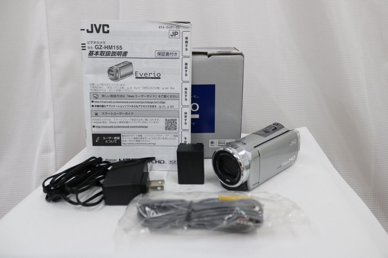 【返品保証】 【元箱付き】JVC Everio GZ-HM155-S 60x 付属品多数 ビデオカメラ e13631