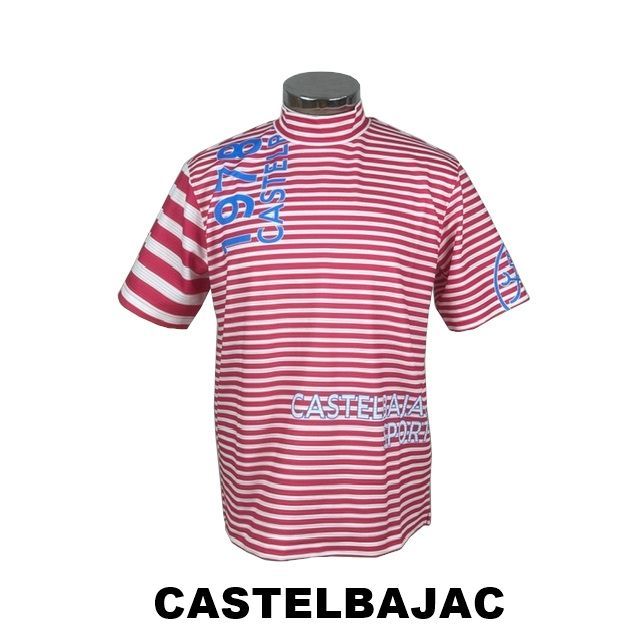 カステルバジャック CASTELBAJAC ボーダー柄モックネックシャツ 7236272119-3 ピンク