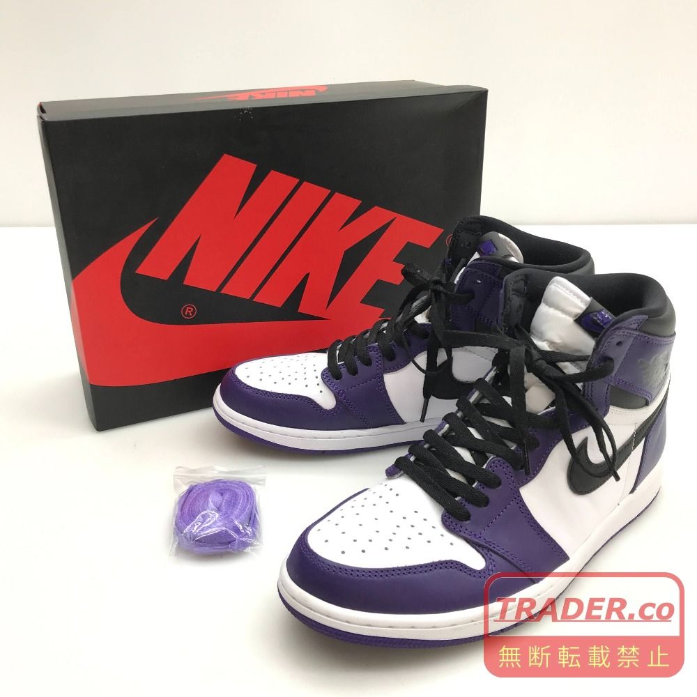 05w21770 AIR JORDAN 1 RETRO HIGH OG パープル/ホワイト/ブラック 28.5cm US10.5 UK9.5 中国製 メンズ スニーカー 555088-500 【中古品】