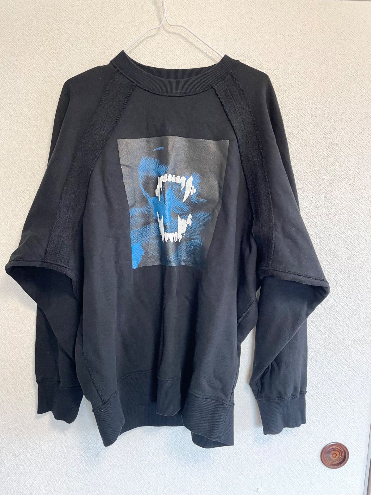 UNDERCOVER アンダーカバー メンズプレコレクション リバーシブルラグランスウェット FANG/U ブラック