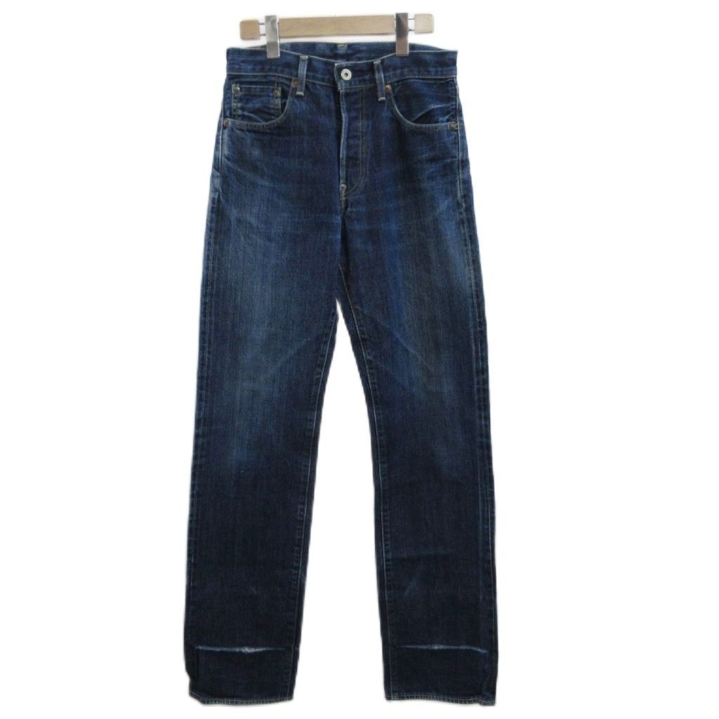 リーバイス Levi's 702 デニムパンツ ジーンズ ストレート シンチバック 赤耳 ビッグE ダメージ加工 ボタンフライ W29 L36 S インディゴ /XZ ■GY18