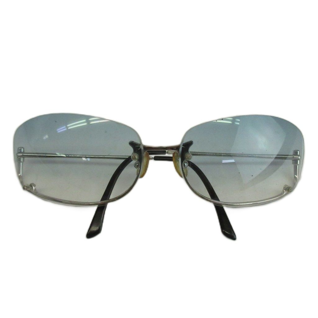 プラダ PRADA 眼鏡 サングラス メタルフレーム グラデーション スクエア アンダーリム 65□15-125 シルバー色 ライトブルー SPR51D /XZ ■GY11