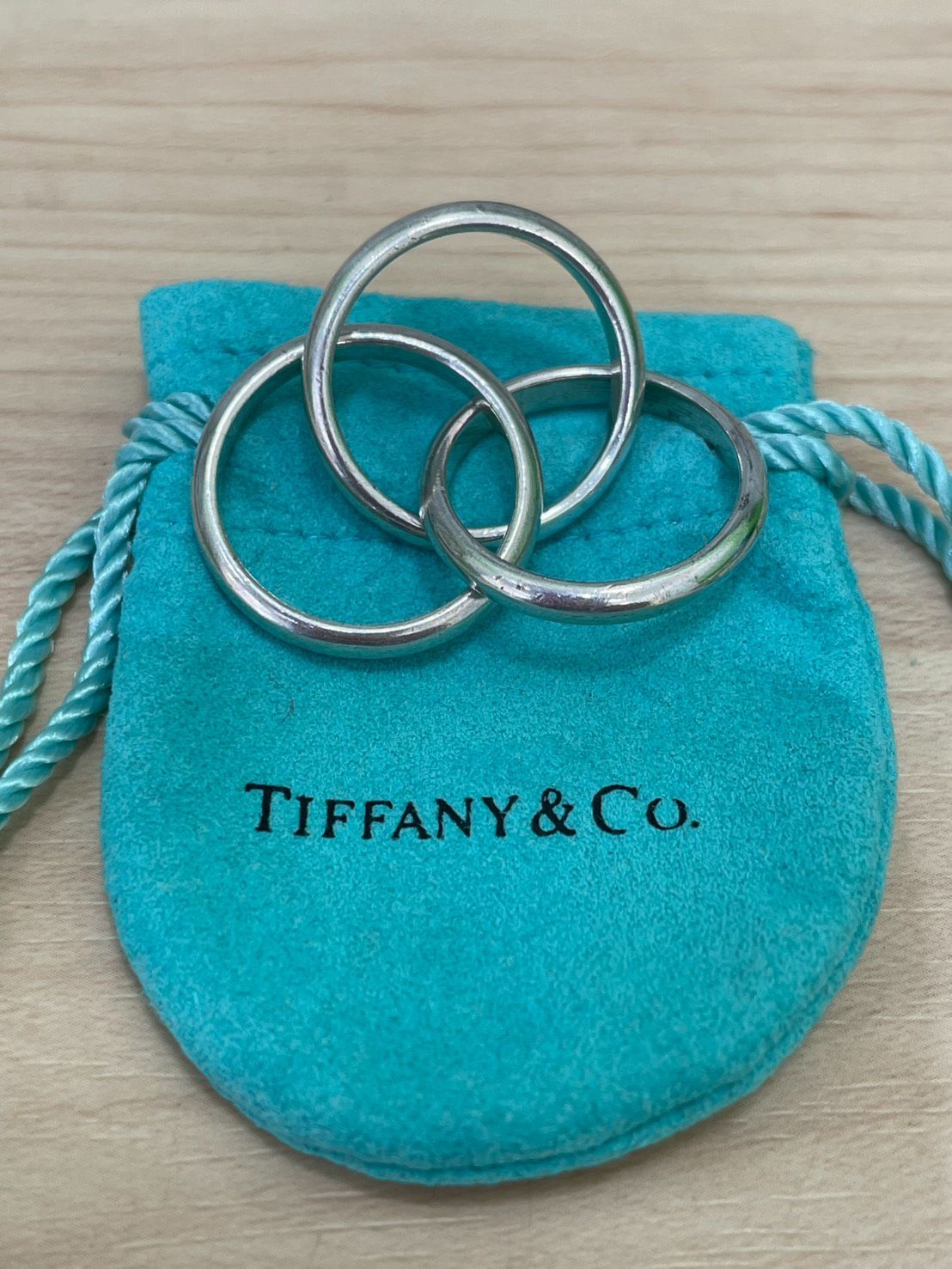 【豊】廃盤 希少 Tiffany&Co.ティファニー トリニティリング 3連リング 12～13号 3連時：直径約17.0mm １つ：直径約18.9mm 指輪【1403CK】F06
