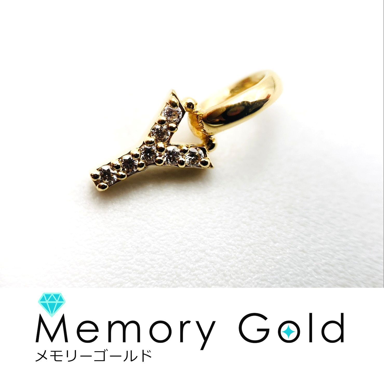 ☆STAR JEWELRY　スタージュエリー　K18YG　DIAMOND INITIAL CHARM　ダイヤモンド イニシャル チャーム　（Ｙ）　D0.01ct　ネックレストップ　現行品　K32995