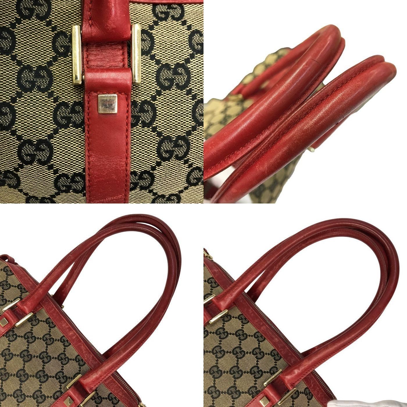 GUCCI グッチ GGキャンバス ミニボストンバッグ レディース レザー