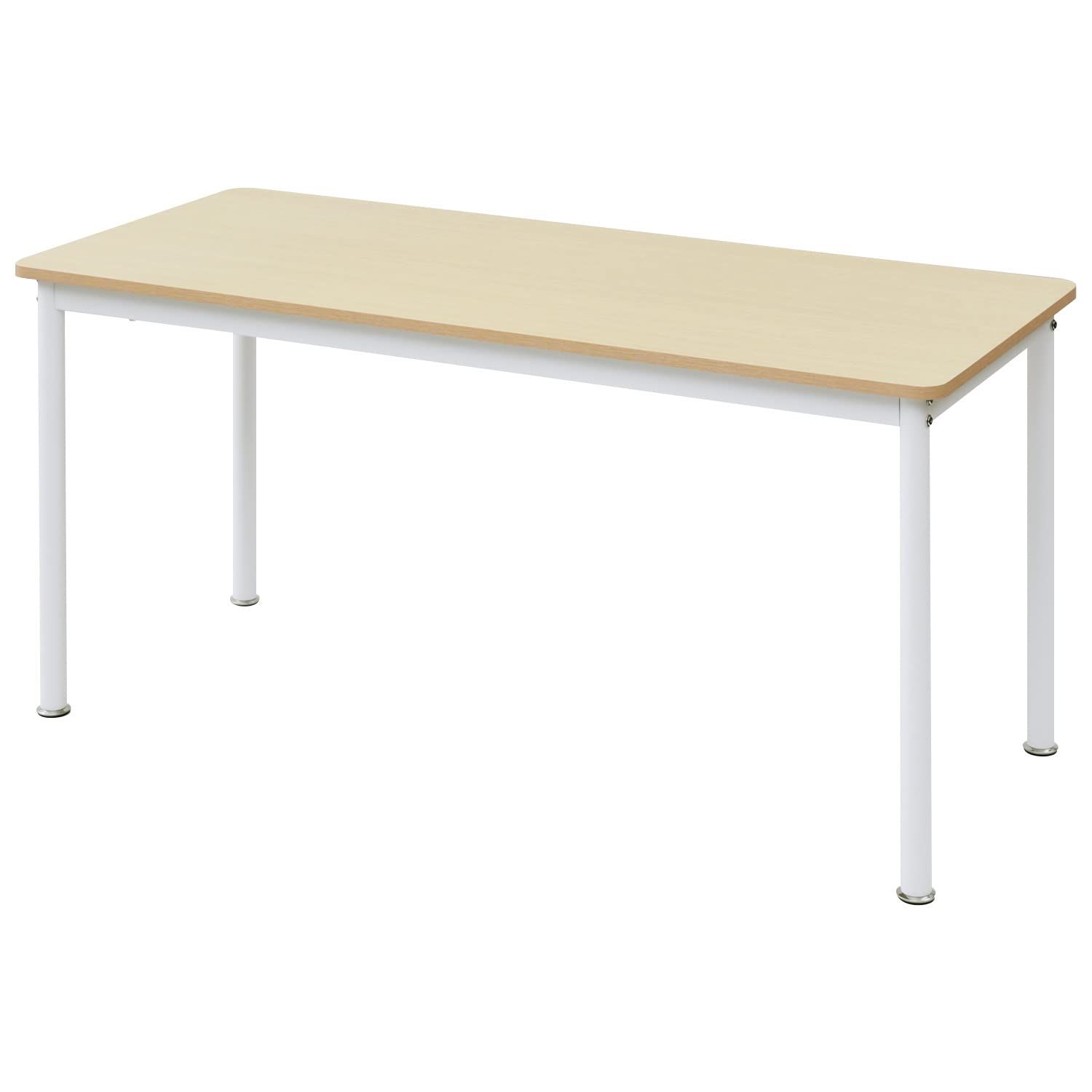 [山善] デスク 幅140×奥行60×高さ70cm 傷や汚れに強いメラミン樹脂天板 組立品 ナチュラル/Sホワイト MFD-1460(GNA/SWH)ｍａ