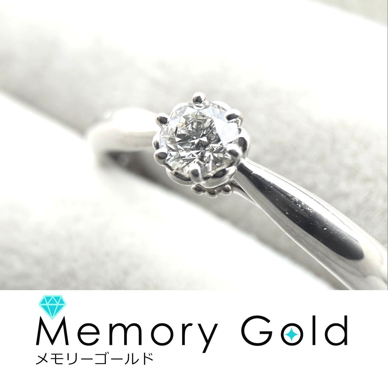 ☆VENDOME AOYAMA　ヴァンドーム青山　Pt950　プラチナ　ダイヤモンド　0.11ct　一粒　リング　レース　ロマンティック　＃９号　K32997