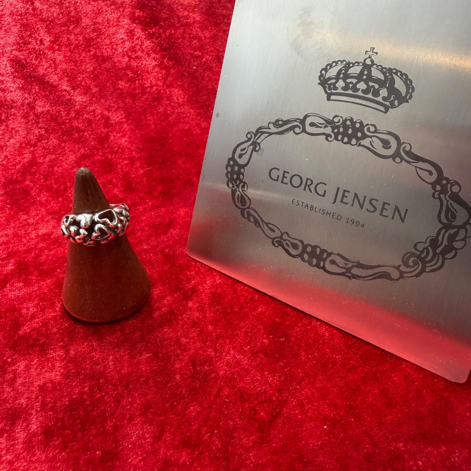 美品 ハートバイハート ♯391リング 8.5号 ジョージジェンセン/GEORG