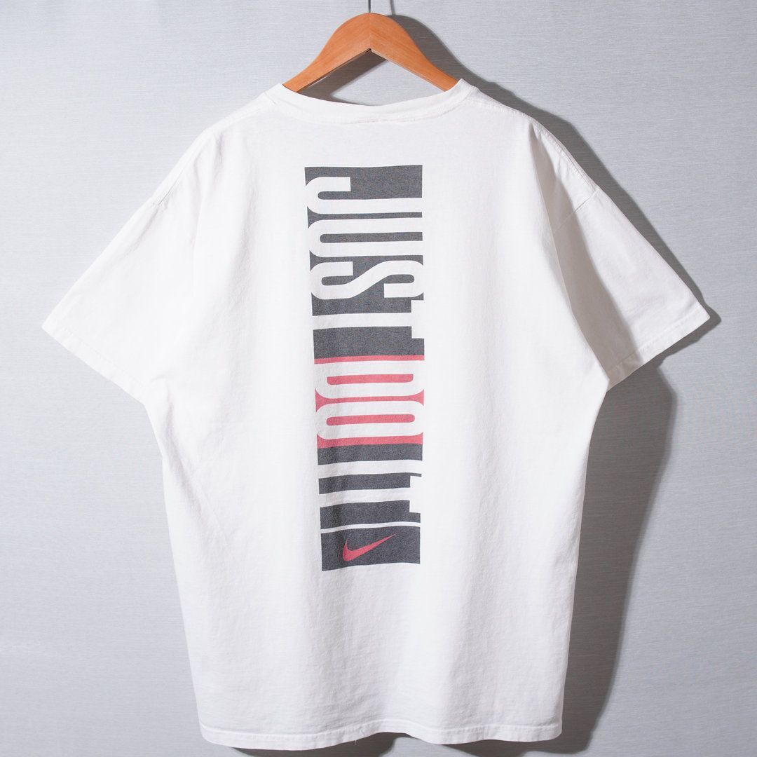 90s ナイキ NIKE Tシャツ L 白タグ ホワイト ビッグプリント US企画