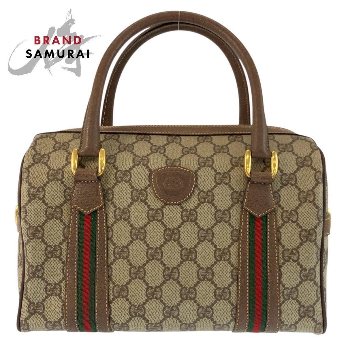 GUCCI グッチ ヴィンテージ シェリーライン ベージュ ブラウン 002 115 6697 ハンドバッグ ボストンバッグ レディース 602850【中古】
